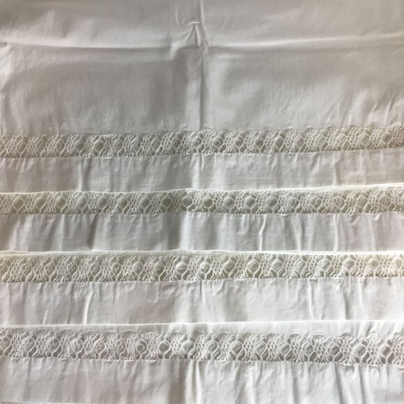 VTG Ivory Muslin Full Sheet 81x108 Hemstitched Pillowcases Cottagecore Farmhouse - Picture 7 of 10